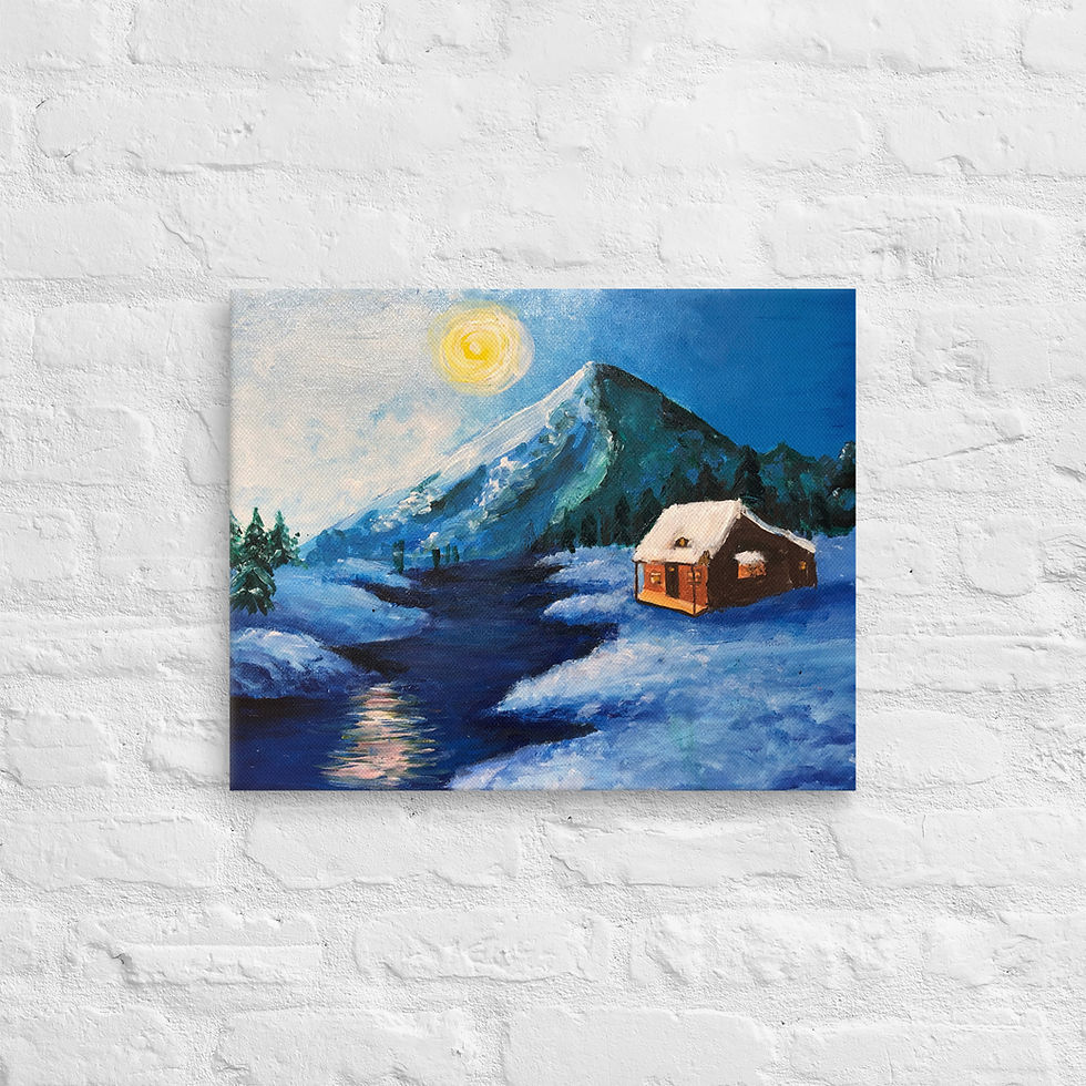 縮圖：Moonlit Mountain Retreat Thin canvas by Calista Wong