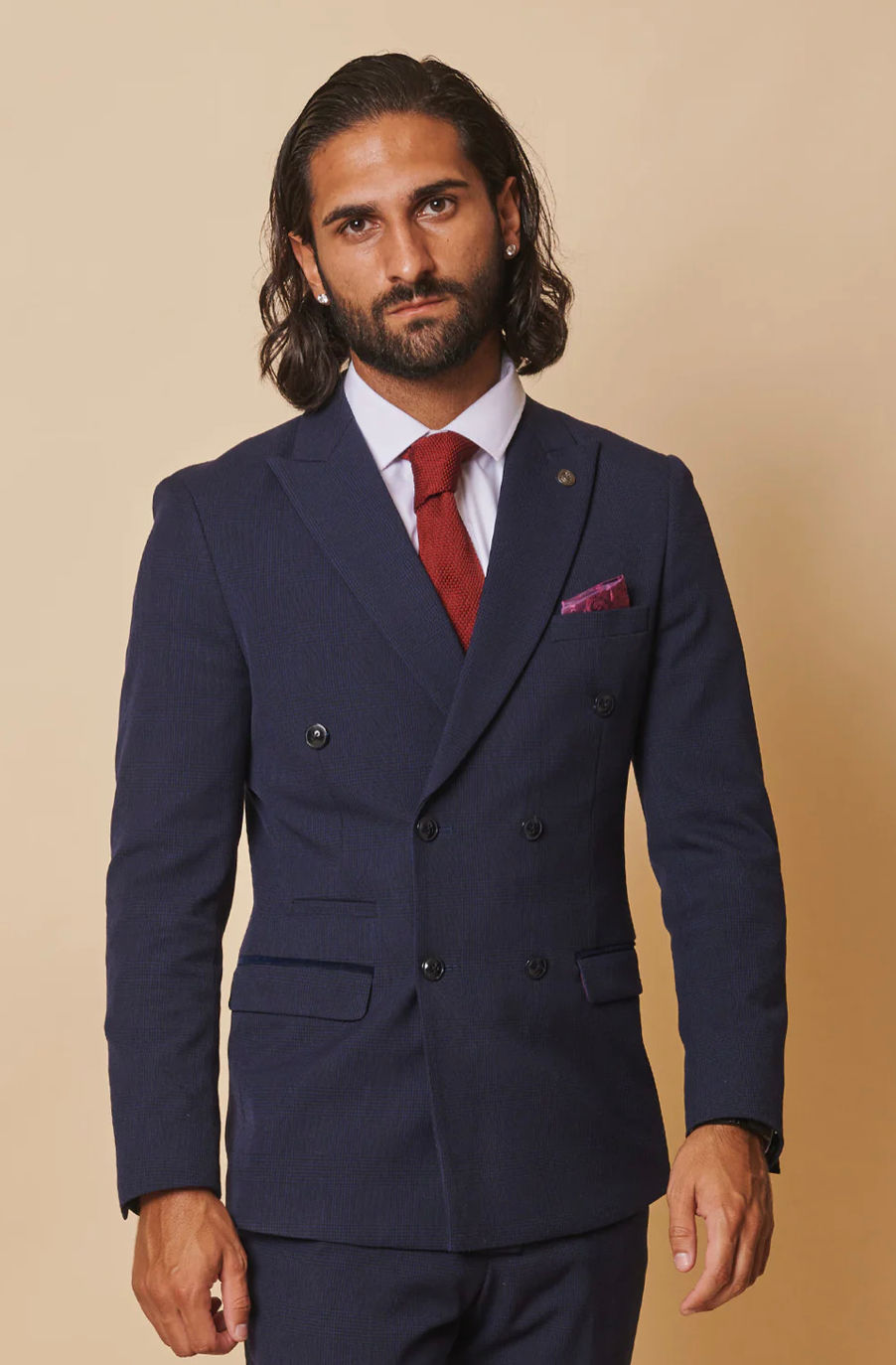 Thumbnail: BROMLEY - NAVY DOUBLE BREASTED TWO PIECE SUIT (MARC DARCY)