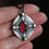 Thumbnail: Gorgeous Red Garnet Set In Layered Silver w/Silver Wheat Chain