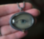 Thumbnail: Hand-Tinted "Lover's Eye" Tintype Set In Fine and Sterling Silver with 14K Gold