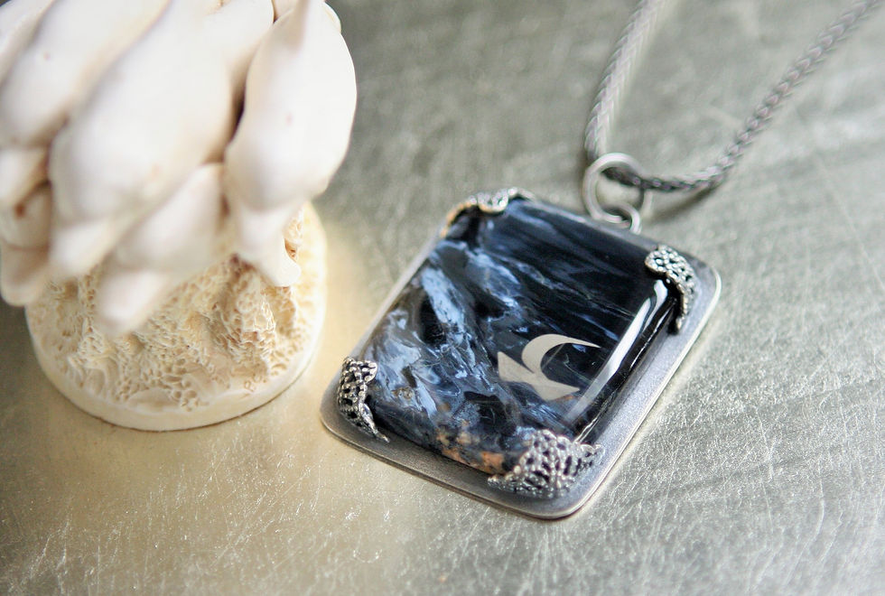 Thumbnail: Amazing Pietersite Stone w/Collodion Paper Boat Image Set In Silver Setting