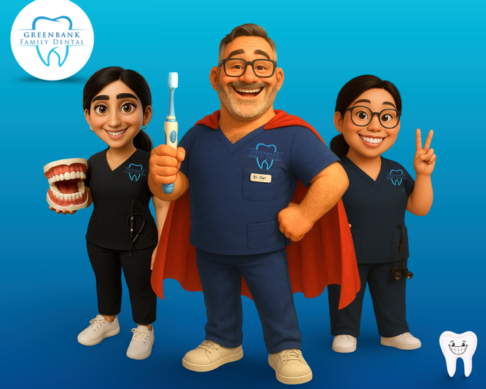 kids dentist Greenbank Dr Dan dental team characters for children