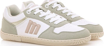Zapatilla barefoot Mustang Free Aria gris y blanca, vista 3/4; suela zero-drop de 5 mm para uso diario