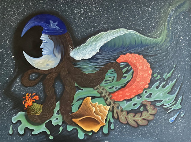Just Some Art by Wade Sharp - Sweet Love of the Moon and the Deep Blue Sea
