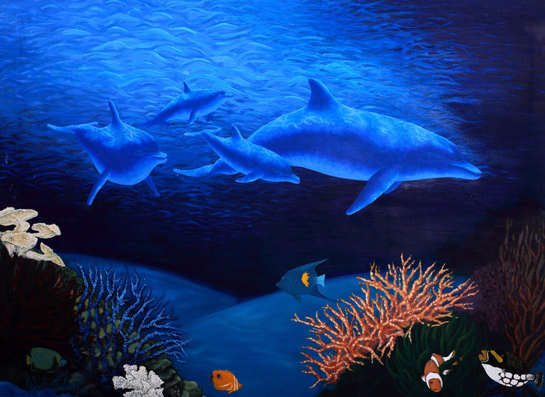 Just Some Art by Wade Sharp - Dolphin Family