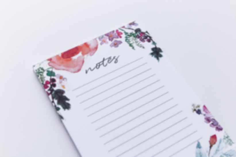 Floral watercolour lined notepad | Doodling Faith