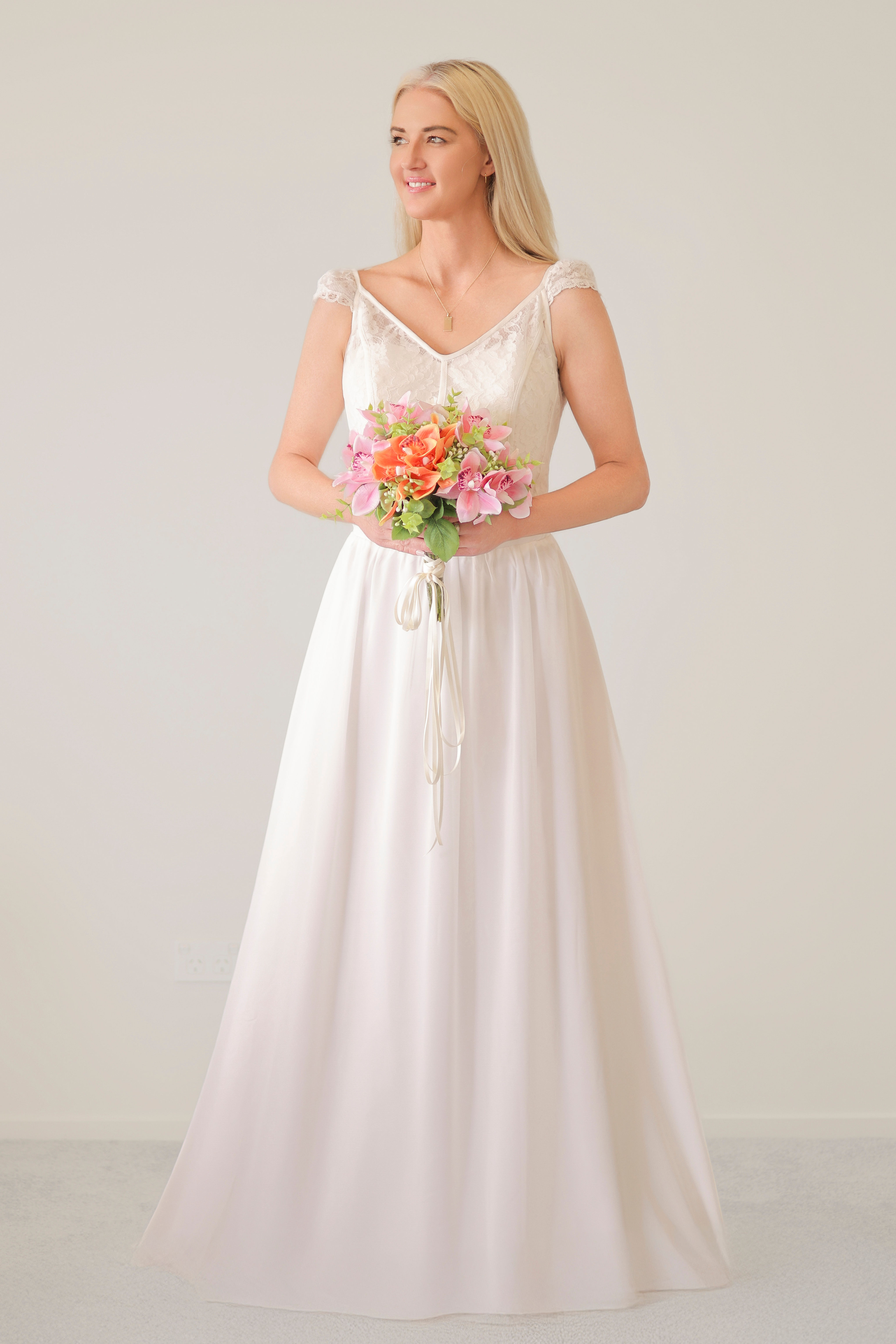 Romantic Garden V-neck A-line Gown