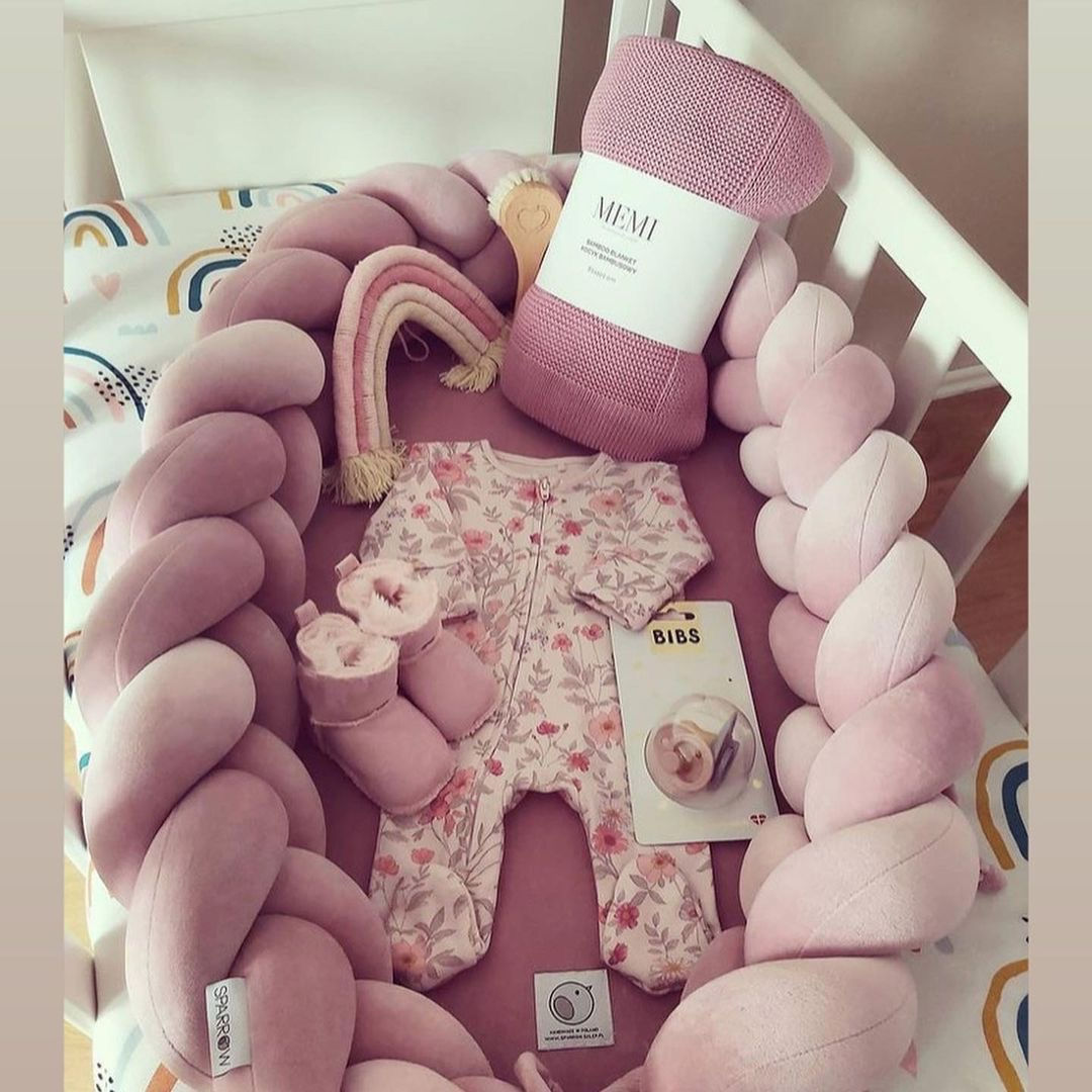 Baby cocoon braid / Babynest braid 2in1 dirty pink