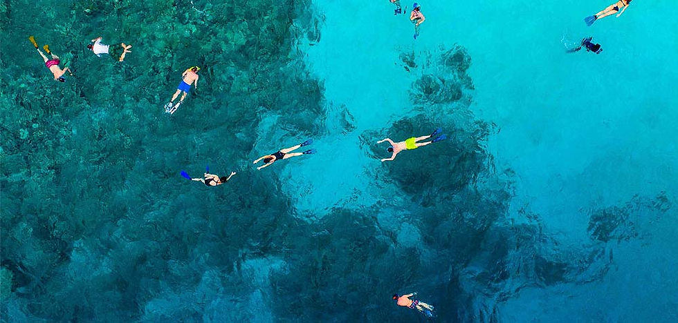The crystalline waters of the bay are a major attraction