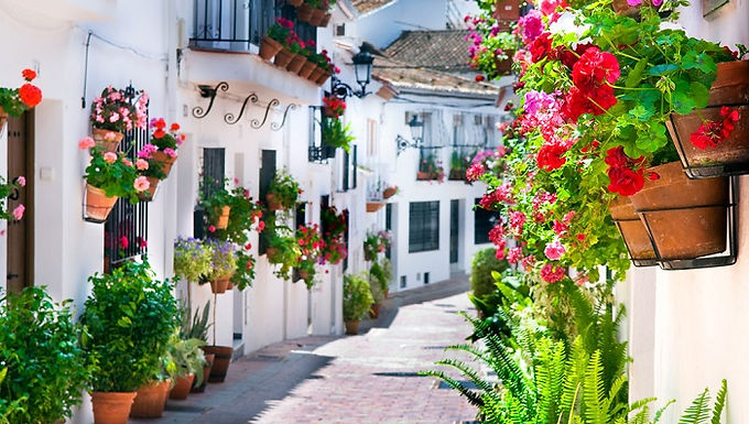 A peaceful village situated above the busy coastal area.