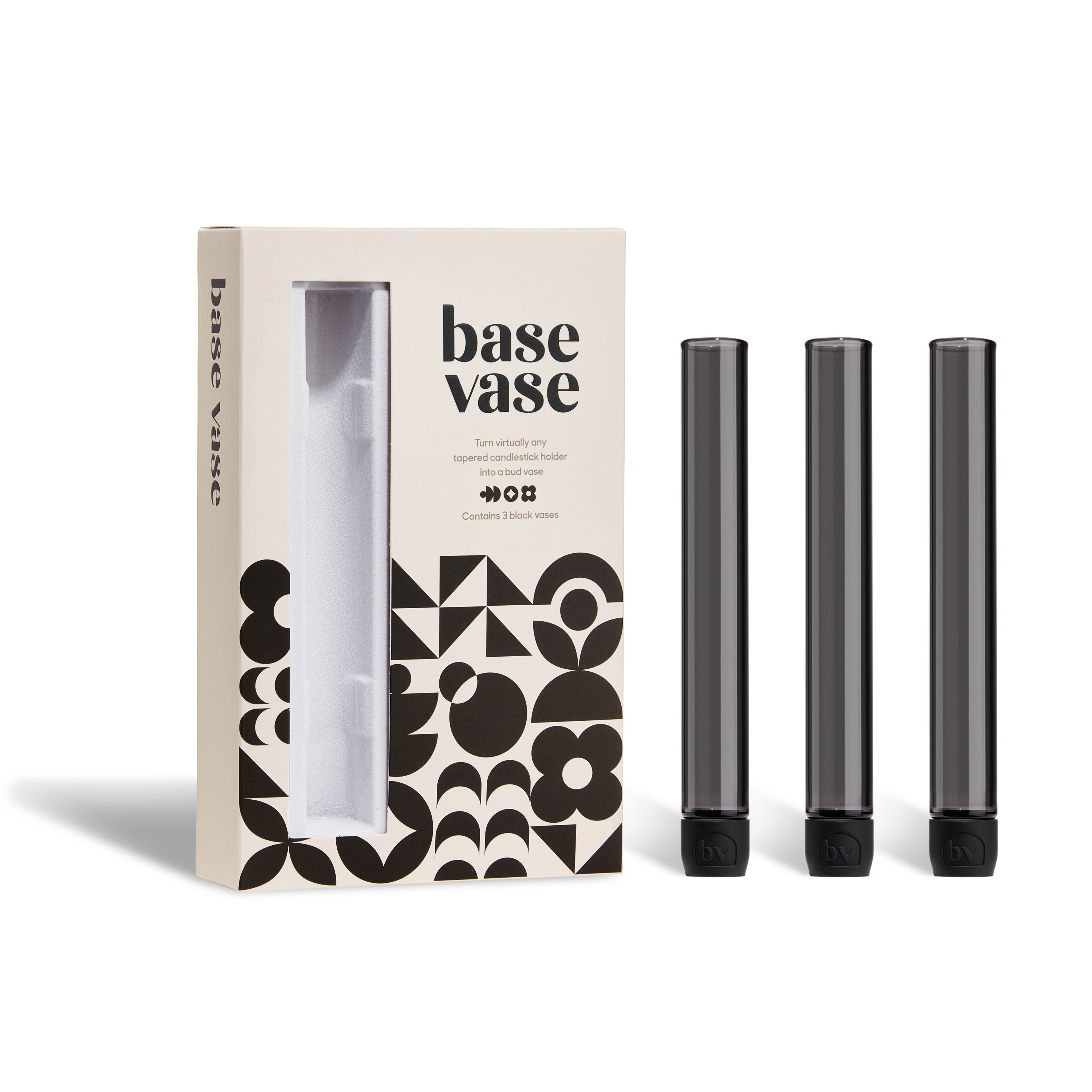 Base Vase - 3 Pack (Black)