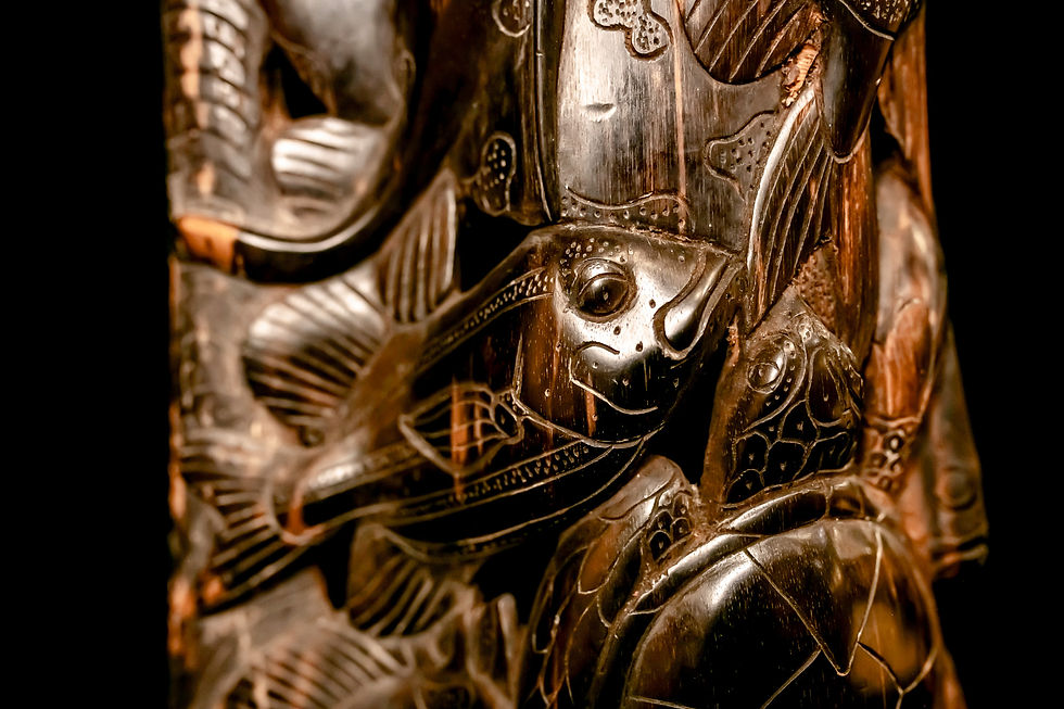 Thumbnail: QUEEN EBONY SEA LIFE WALL CARVING - SOLOMON ISLANDS