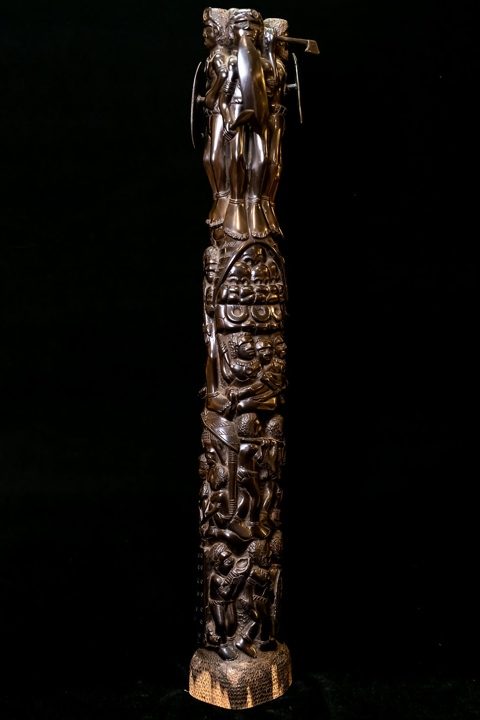 Thumbnail: SOLID KING EBONY TOWER DEPICTING THE HEAD-HUNTING CANNIBAL ERA IN THE SOLOMONS