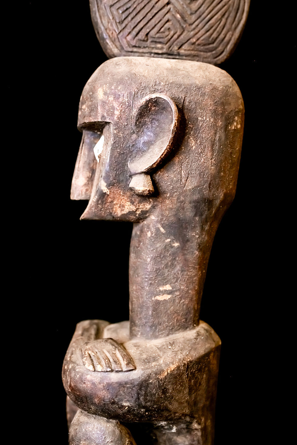 Thumbnail: Side view of head - KORWAR - PAPUAN ANCESTRAL FIGURE - INDONESIA