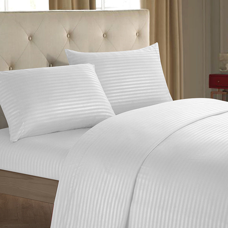 Thumbnail: Imitation Satin Striped 3/4-Piece Bedding Set