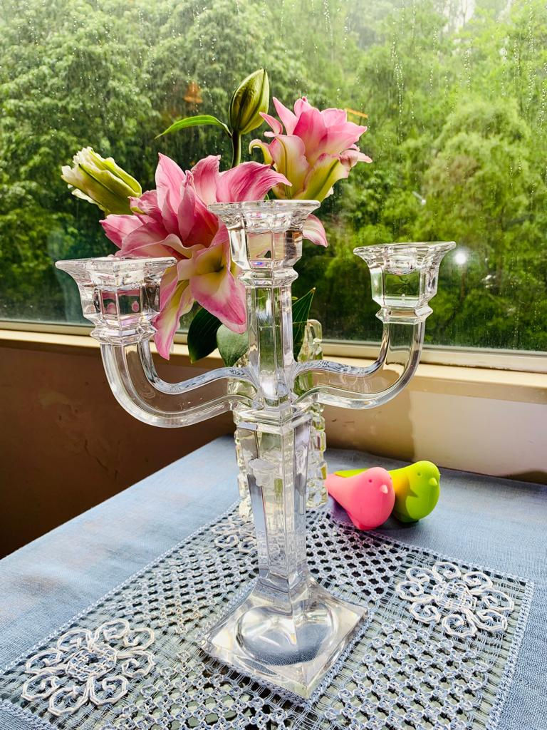 Versace crystal candle stand