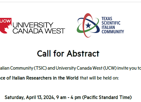 Call for abstracts for the XVIII Conference of Italian Researchers in the World, University of Vancouver, Canada, Saturday, April 13, 2024.