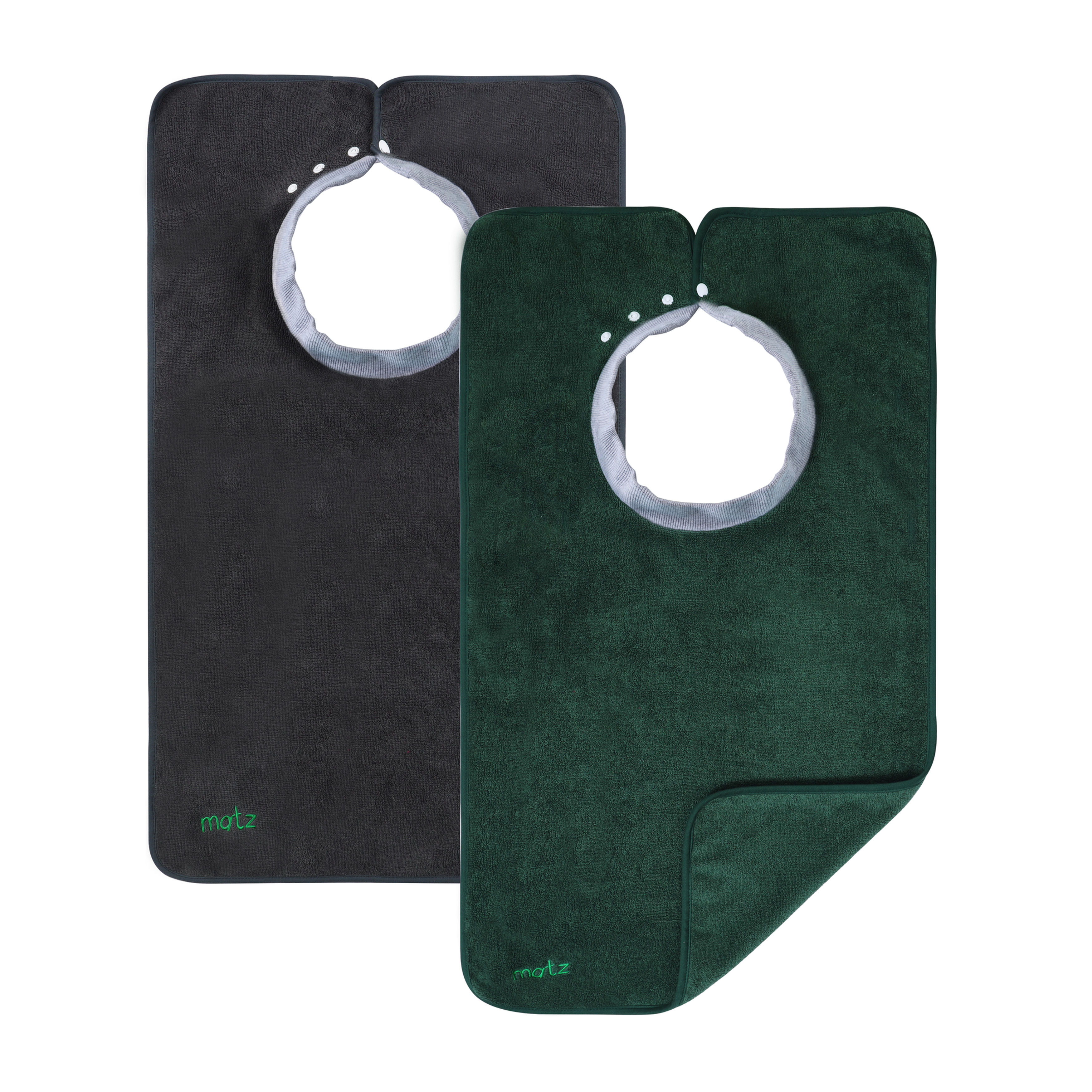 Adult Snap-On, Grey and Green, Pack of Two