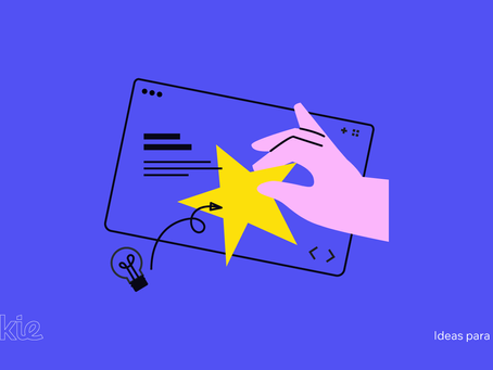 Ilustración de una mano colocando una estrella sobre una interfaz digital, representando el valor diferencial de una marca.