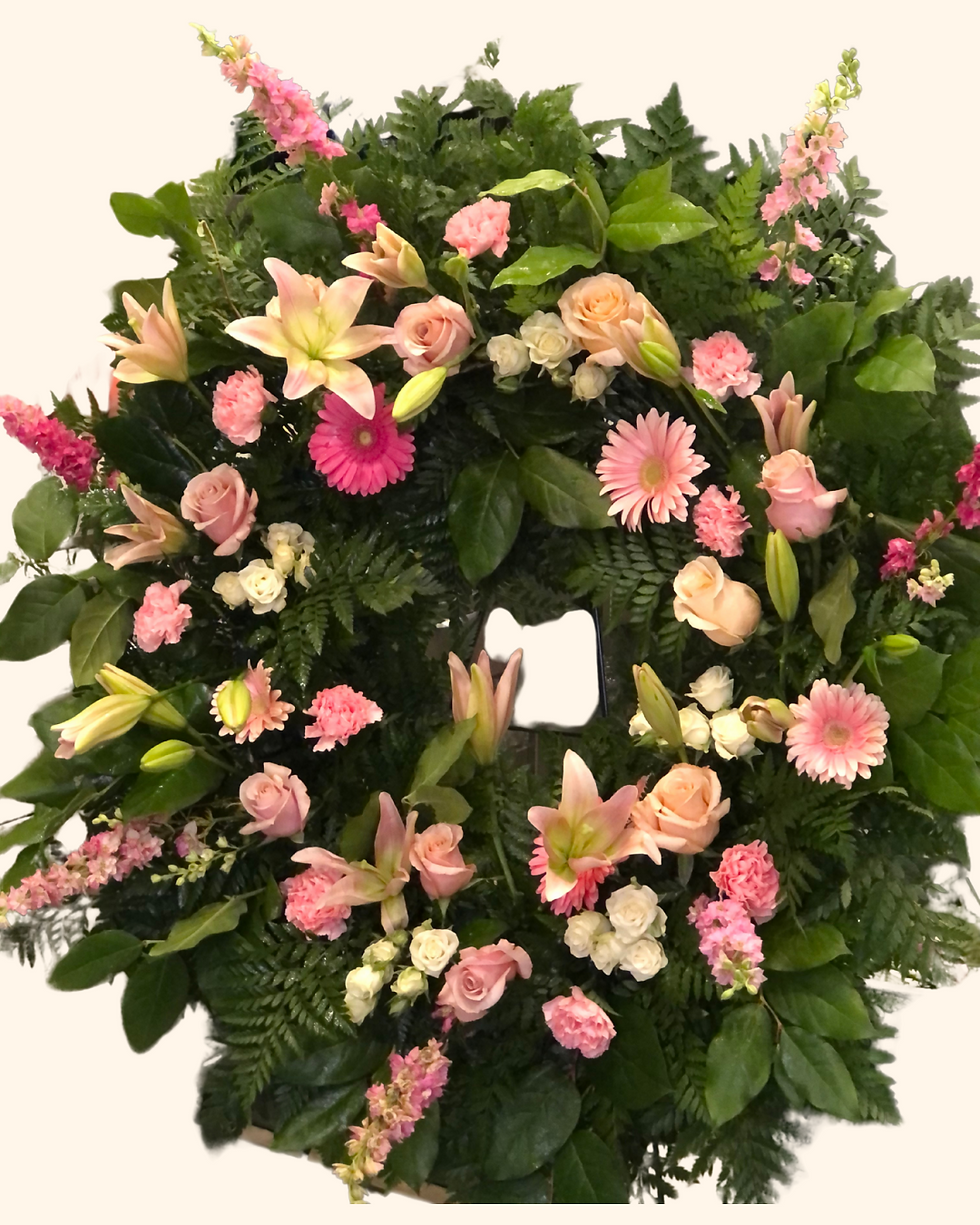 Pink Heart Wreath