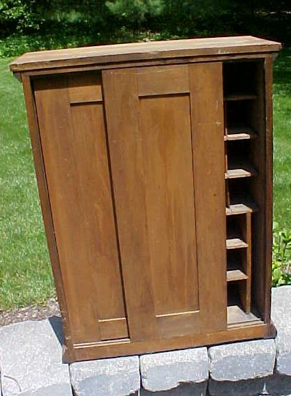 Thumbnail: Diamond Dyes Wood Advertising Cabinet All Original Tin