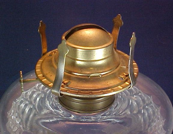 Thumbnail: Findlay Glass Cross Lens Pattern Kerosene Lamp