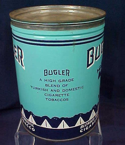 Thumbnail: Antique Bugler Cigarette Tobacco Round Tin with Lid