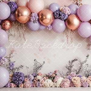 Capture dreamy, elegant portraits with our 'Happiness in Bloom' backdrop at Shutter Swan Studios in Lakeland, FL! Featuring soft lilac, blush, and rose gold tones with floral and balloon arrangements, it's perfect for first birthdays, cake smashes, and milestone sessions. Book your luxury photography experience today!