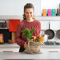 Smiling Woman Cooking