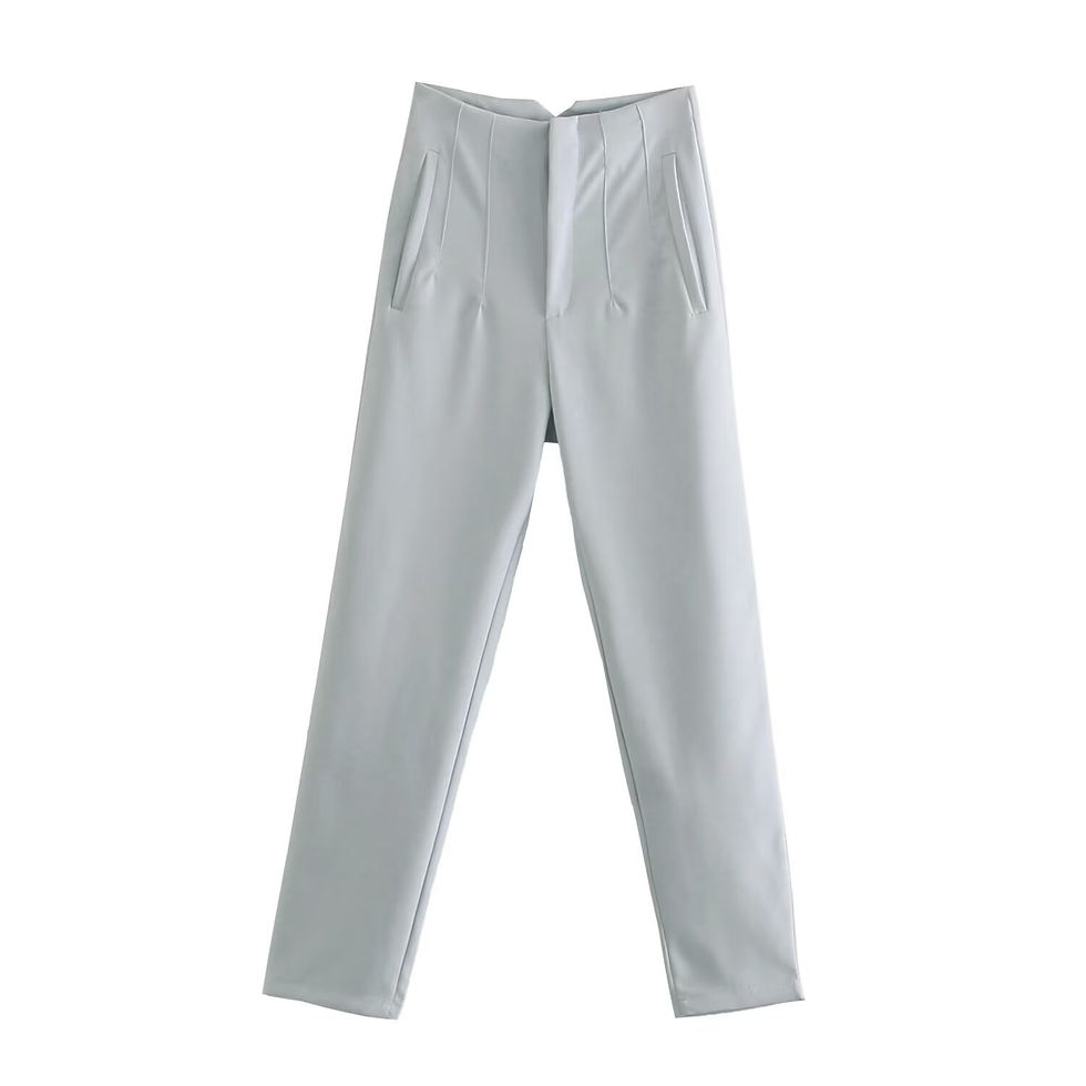 Thumbnail: NINE ZAR High Waist Casual Pants for Women 35 Colors Pure Color Retro Cuffed Sli