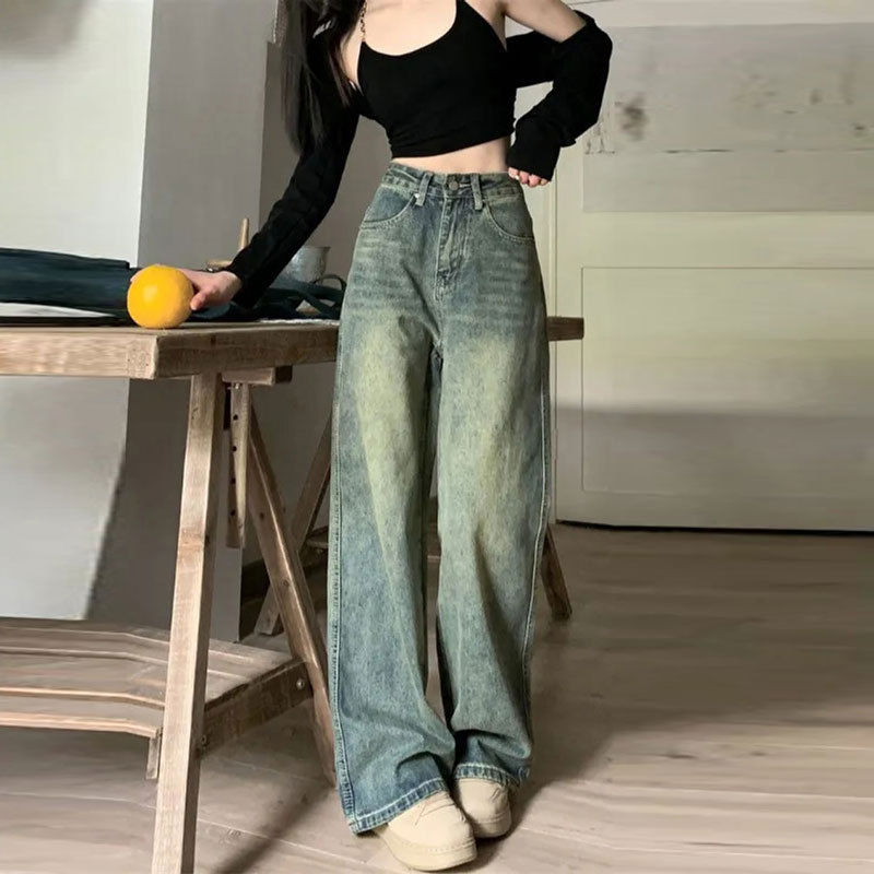 Vintage High-waisted Slimming Jeans American Style Casual Bell Bottoms Versatile