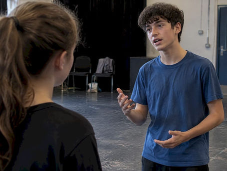 Teen performer speaking a musical theatre line