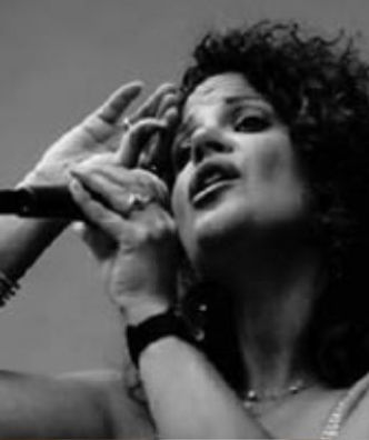 Francesca Amari, cabaret singer, appearing with her vocal trio, The Boogie Woogie Babies in Grand Rapids, MI