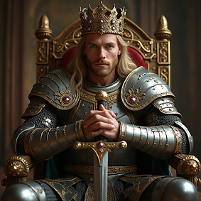 king_david_is_seated_on_a_beautiful_royal_throne_wearing_his_heavenly_laced_with_gold_and_