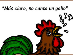 Gallo cantando refrán