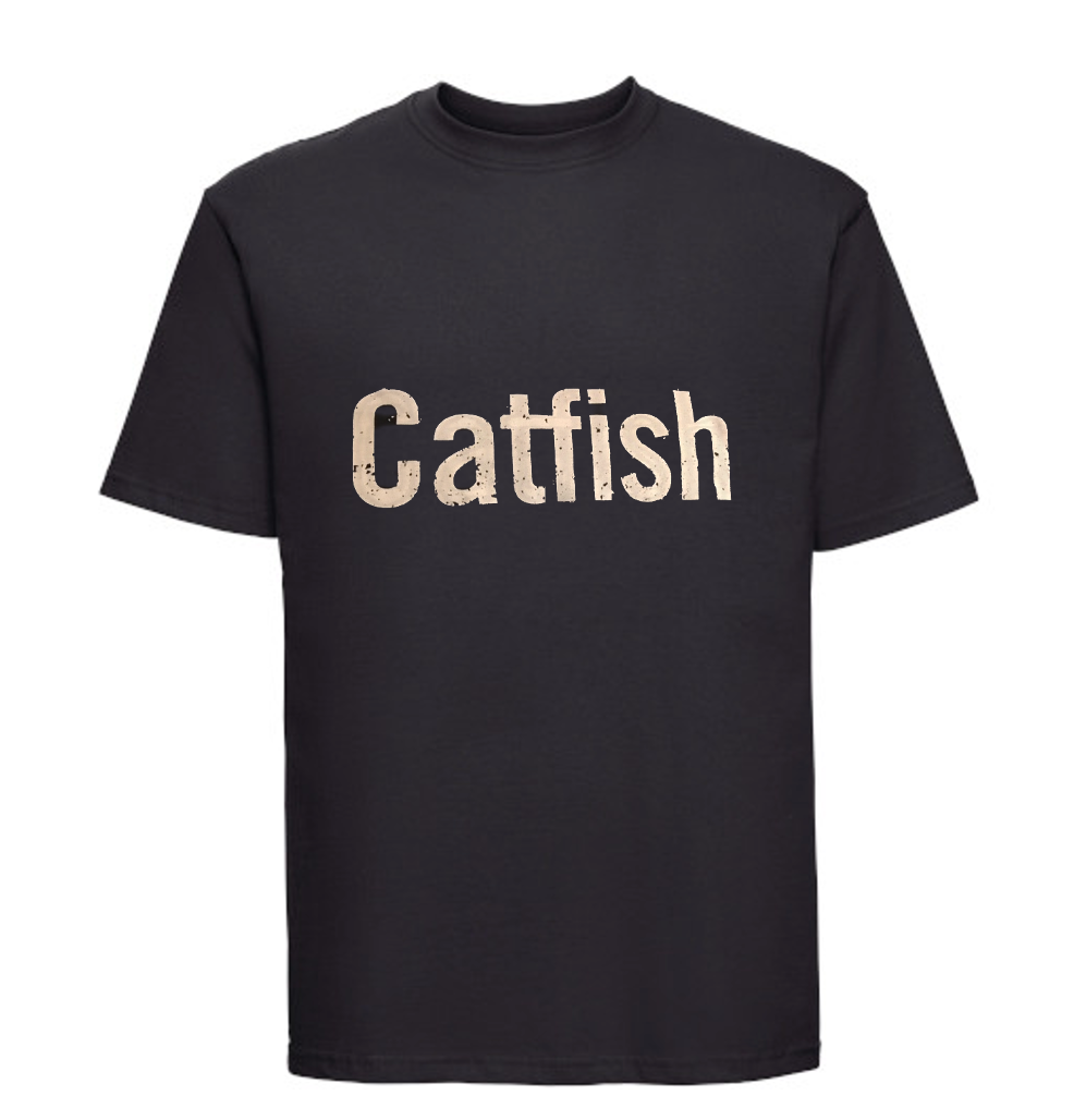 Catfish distressed logo T shirt - white