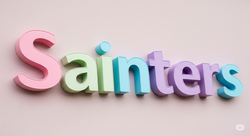 Enseigne en lettres en relief peintes