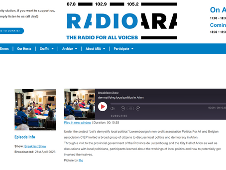 Radio reportage on ARA Radio 21/04/2026