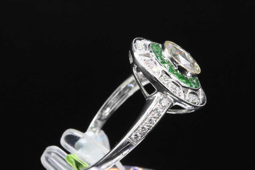 Thumbnail: Antique Reproduction 18k Gold Diamond Ring