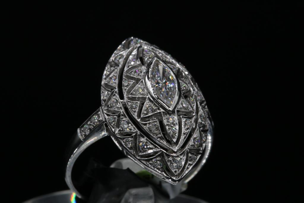 Antique Reproduction 18k Gold Diamond Ring