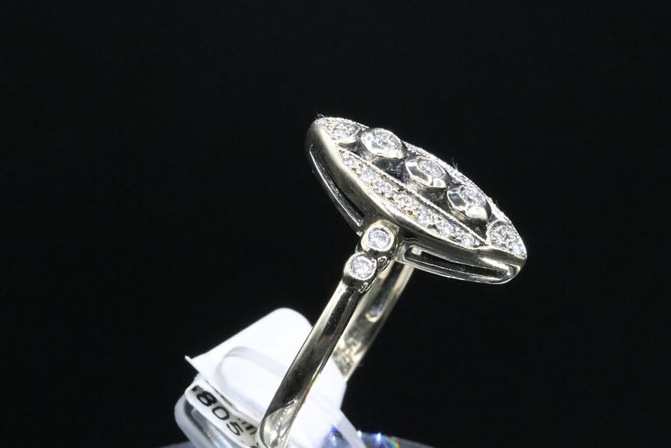 Thumbnail: Antique Reproduction 18k Gold Diamond Ring
