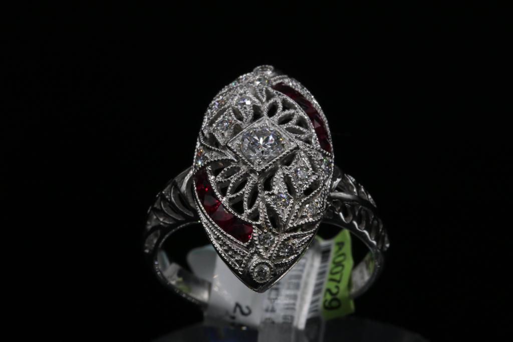 Antique Reproduction 18k Gold Diamond Ring