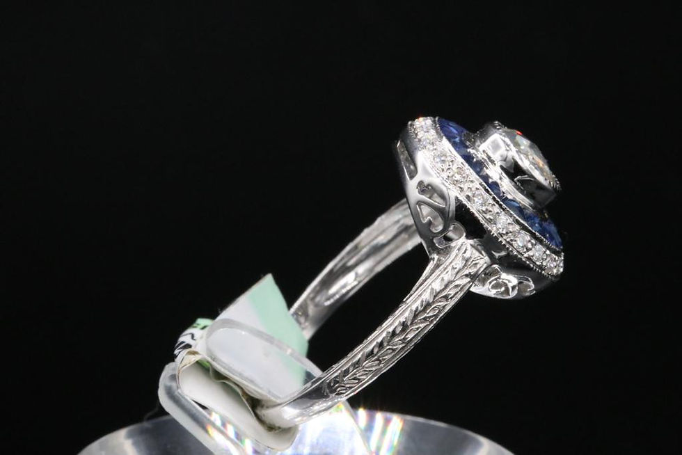 Thumbnail: Antique Reproduction 18k Gold Diamond Ring