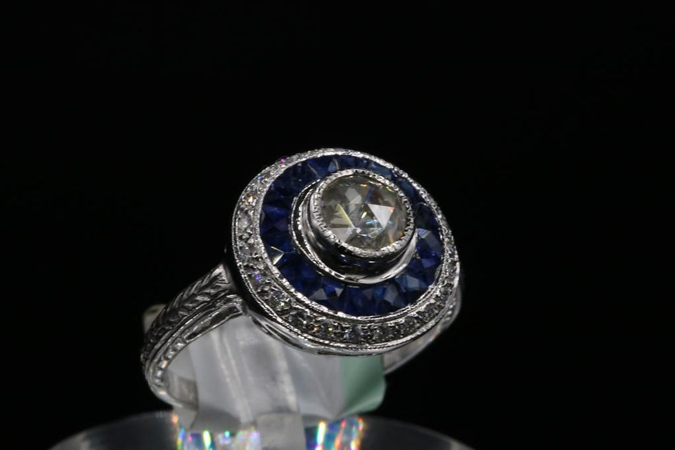 Thumbnail: Antique Reproduction 18k Gold Diamond Ring