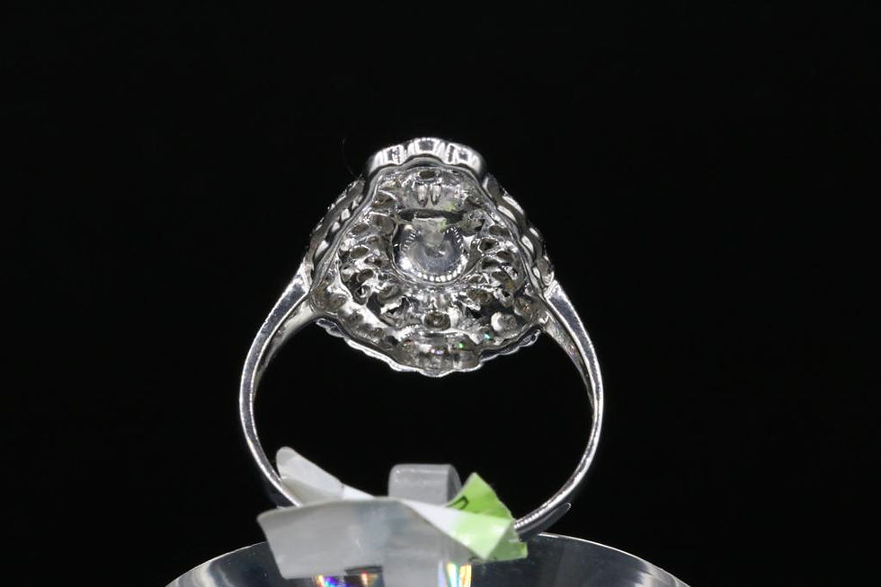 Thumbnail: Antique Reproduction 18k Gold Diamond Ring