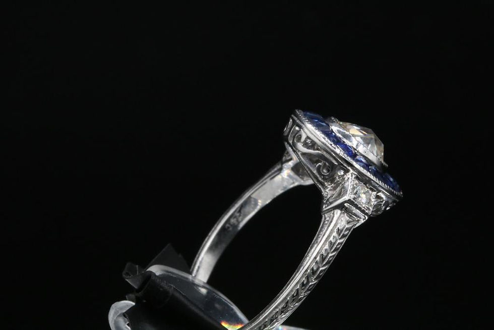 Thumbnail: Antique Reproduction 18k Gold Diamond Ring
