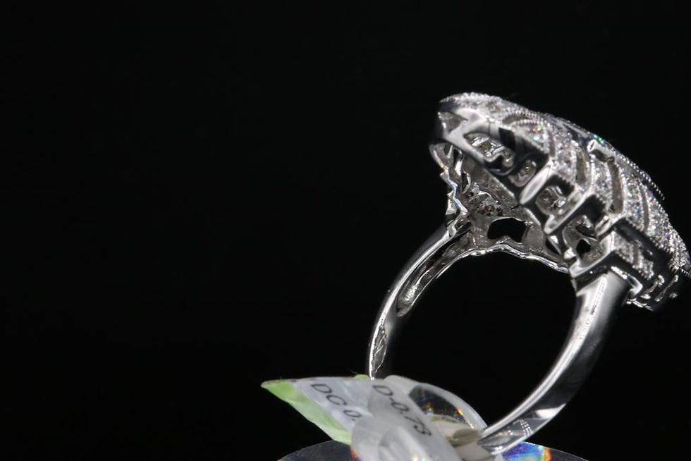 Thumbnail: Antique Reproduction 18k Gold Diamond Ring