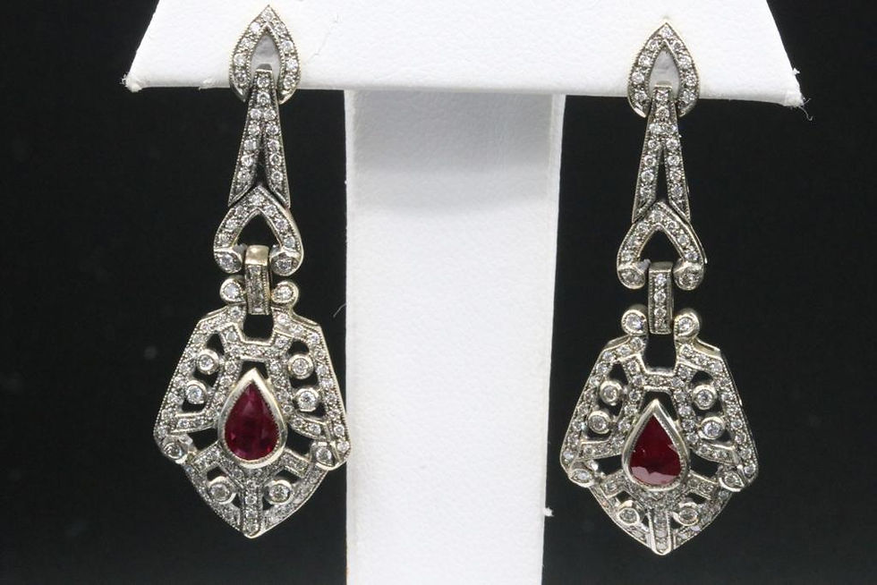 Thumbnail: Antique Reproduction 18k Gold Earrings