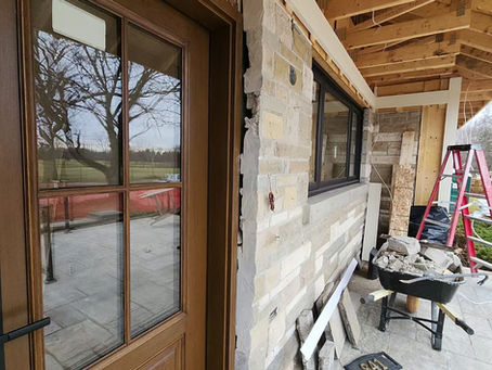 Burlington Natural Stone Front Porch Restoration and Lintel Installation
