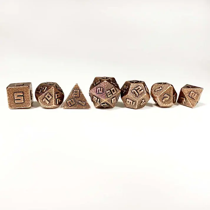 Ancient Copper Mini Metal RPG Dice Set